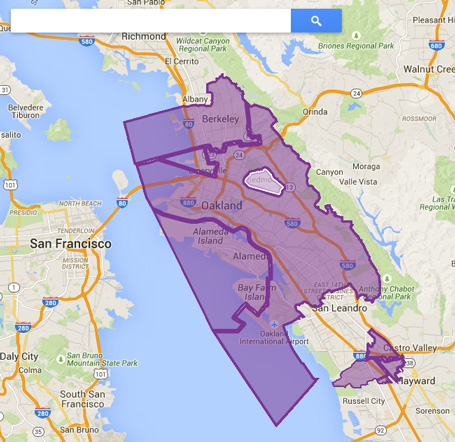 screen shot of map of lead hazard control grant areas